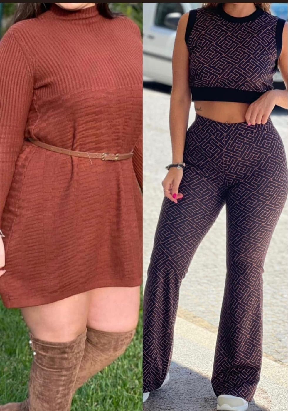 Fotografia antes e depois da Juliana
